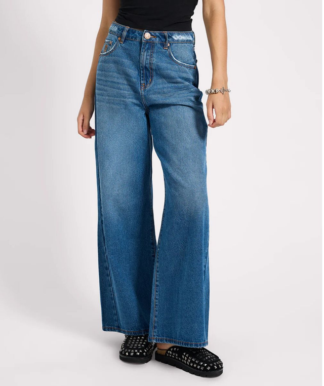 Deep Blue High Waist Wide Leg Jeans