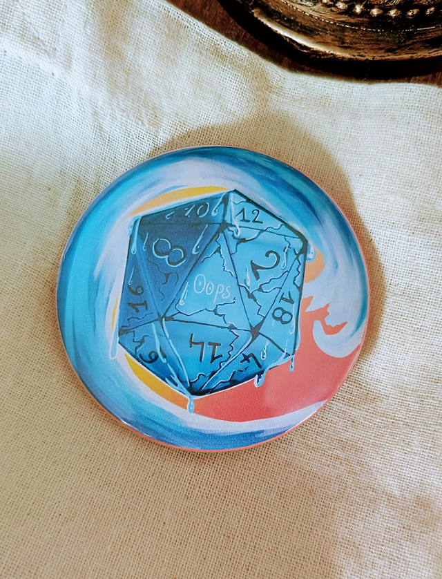 Badge "Dé Eau Oops" - 58 mm