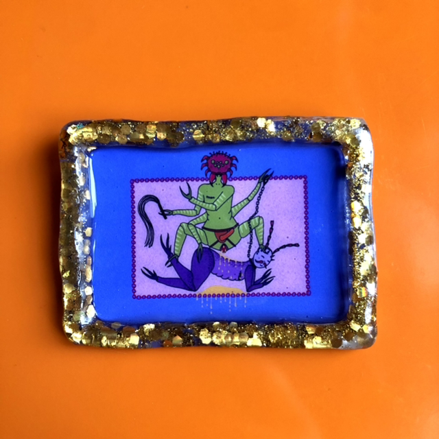 Queer handmade resin frame 