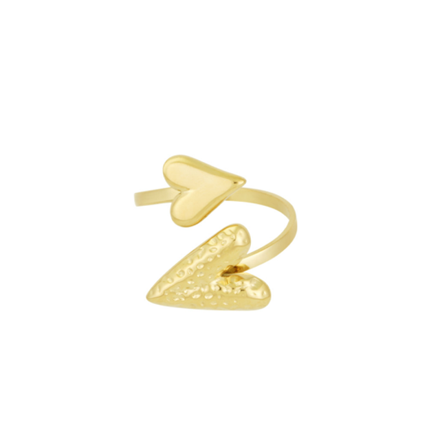 Ring double hart goud