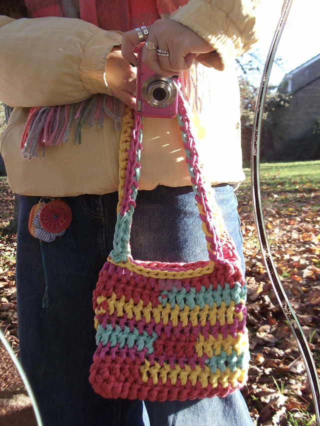 Coral, Turquoise, Magenta and Yellow T-shirt Bag