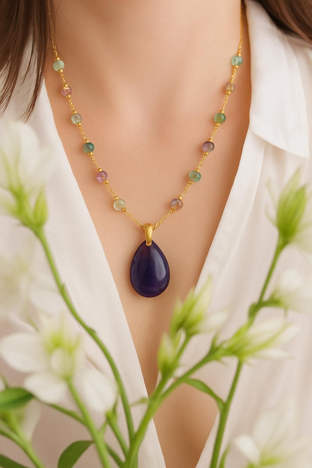 8)Collier Fluorite -- Clarté et Harmonie intérieure