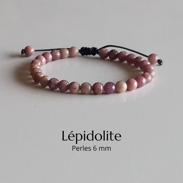 Bracelet ajustable en Lépidolite