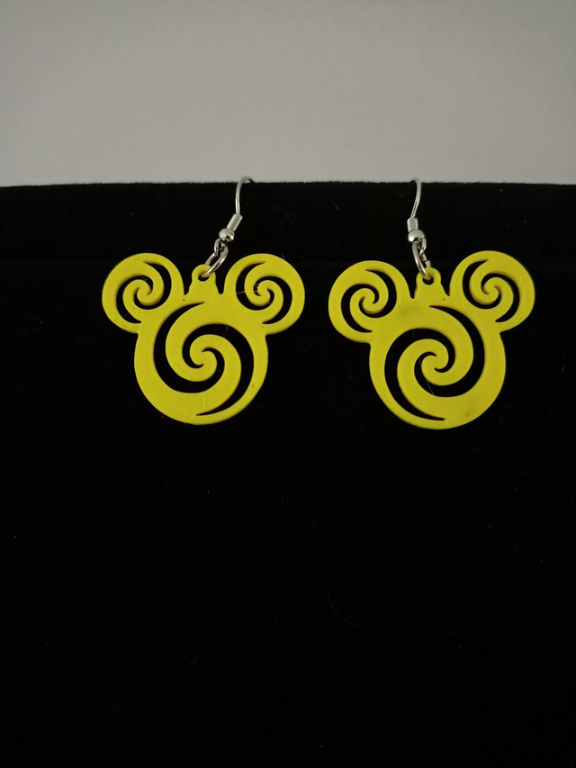 Boucles d'oreilles Mickey jaune 