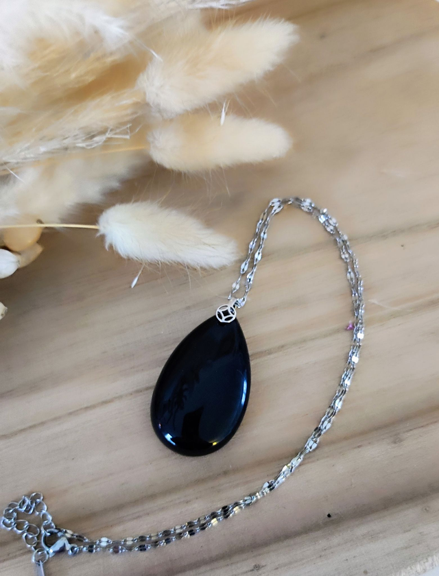 Pendentif Obsidienne noire