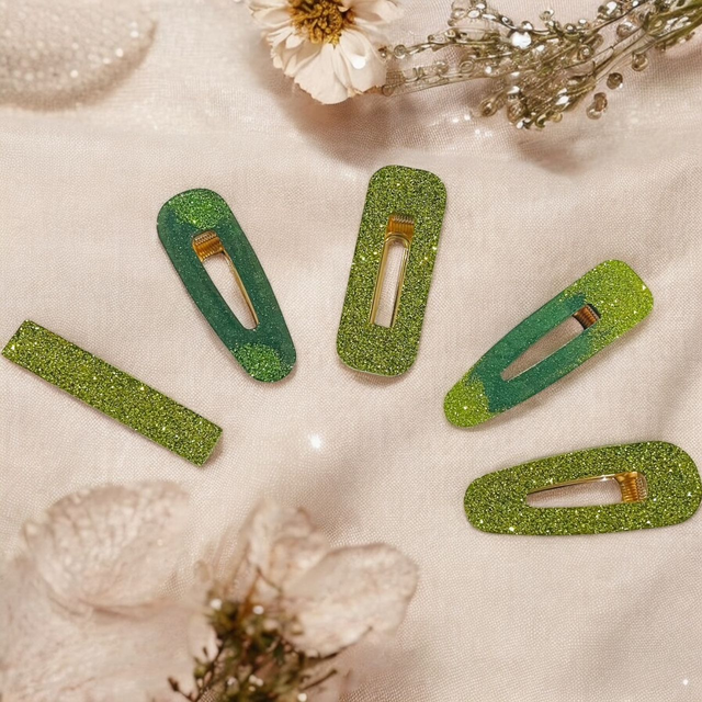 Barrettes vertes olives