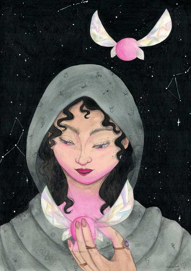 Poster " fée rose "