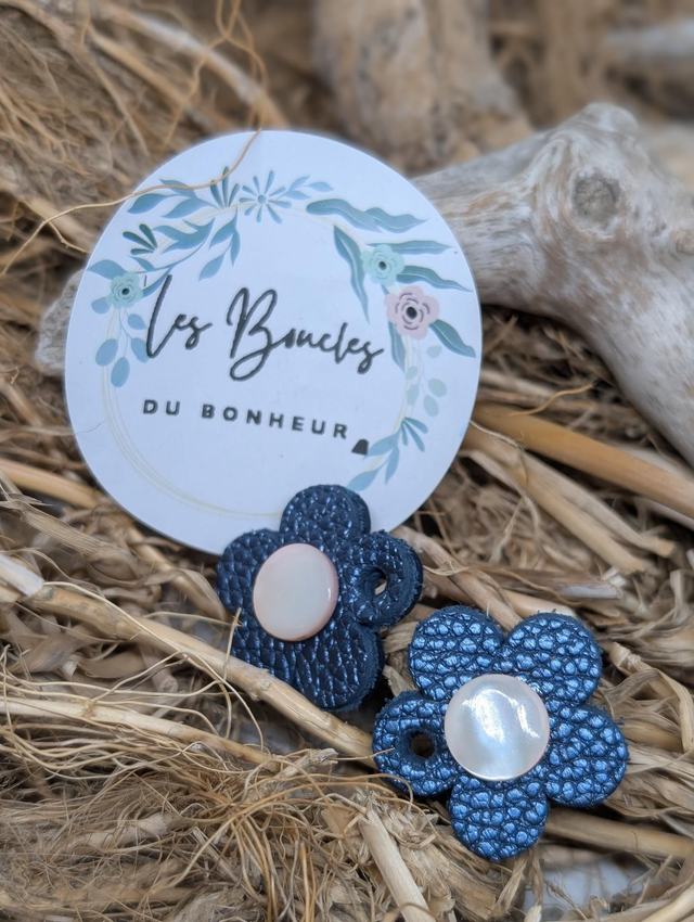Pampilles marguerite bleu jean pam030