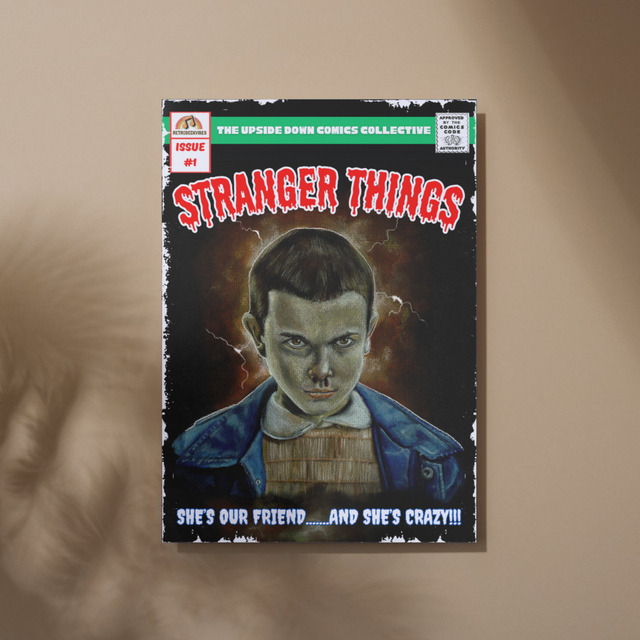 Eleven Stranger Things Retro Comic Cover Design