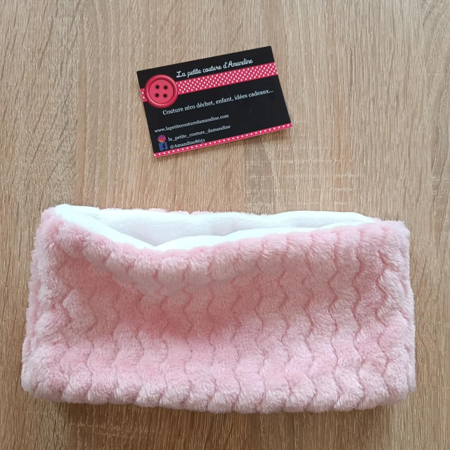 Snood bebe rose/blanc