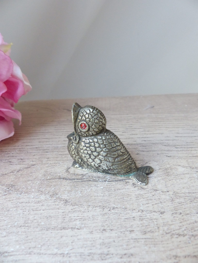 Cendrier miniature oiseau en laiton, cendrier de poche moineau, cendrier oiseau cadeau fumeur, collection petits animaux, oisillon en laiton