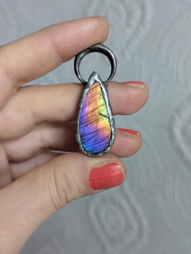 Purple multi colours labradorite and moon 