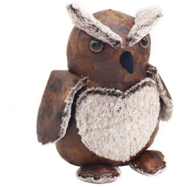 Faux Leather Owl Doorstop