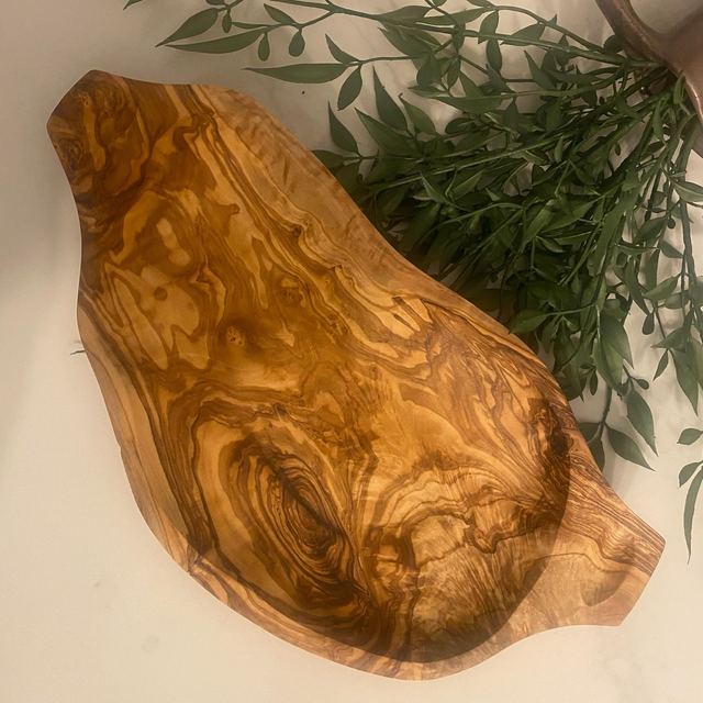 Olive Wood Serving Tray – Handcrafted Mediterranean Kitchen &amp; Home Decor