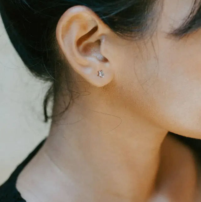 Christmas Cracker Card - Sterling Silver Star Stud Earrings