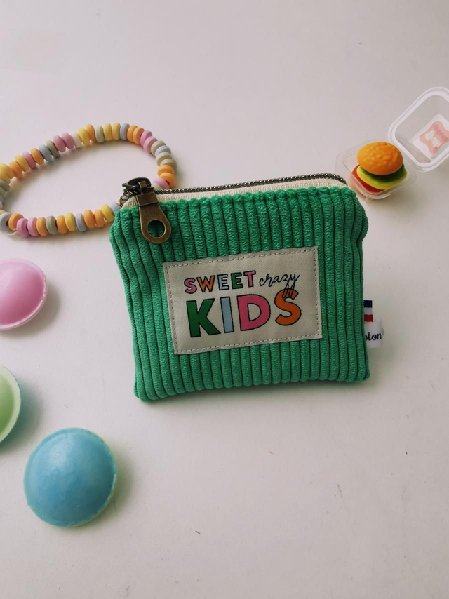 Porte-monnaie ELIOT velour vert 