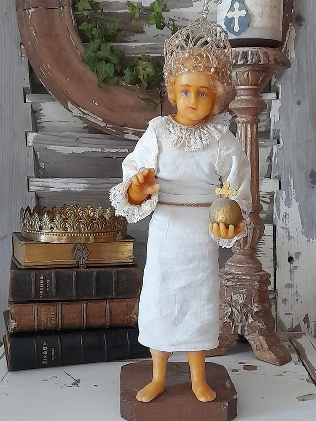 Enfant Jésus ancien en cire