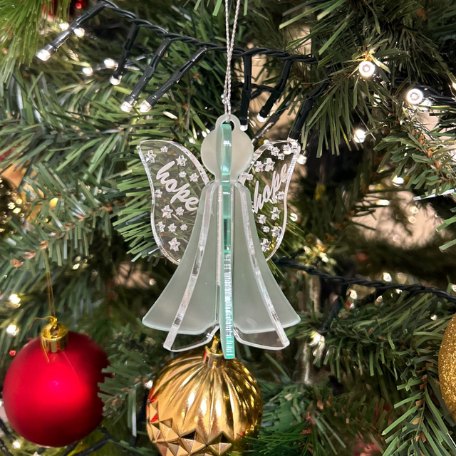 2 x Angel Hope Bauble (Green)