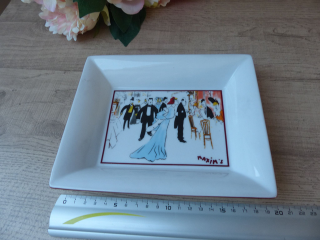 Vide-Poche Cendrier MAXIM’S Années 1980 - Art Nouveau, Plat à Bijoux ou Gourmandises, Plat Apéritif ou Chocolats - Déco Vintage Chic Cadeau