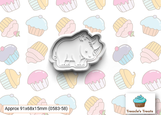 Rhino Fondant/cookie stamp with cutter 