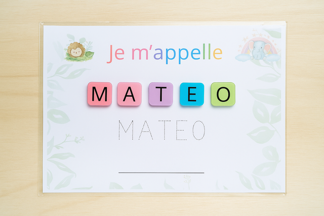 🌈 Fiche éducative personnalisée – "Je m'appelle..."