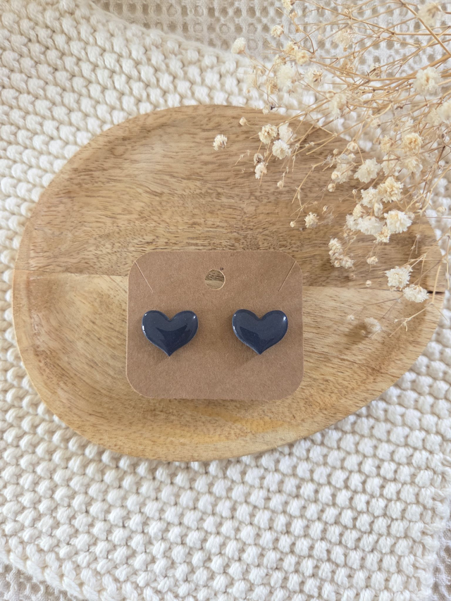 Cœurs glossy coloris bleu nuit