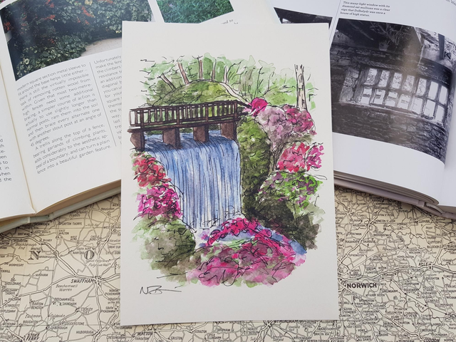 Bodnant Garden Waterfall print 