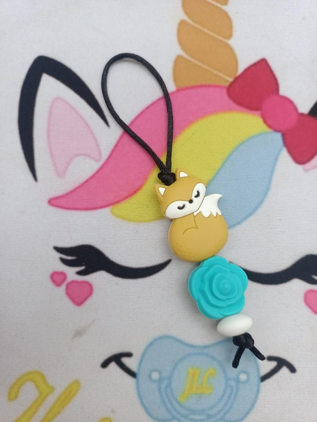 Déco téléphone/sac Renard Rose