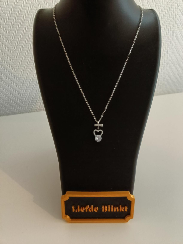 Hartje zilver kleurig