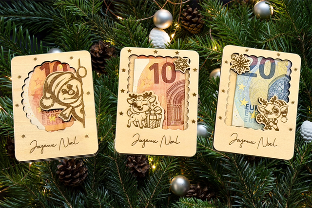 Support à billet de Noël 