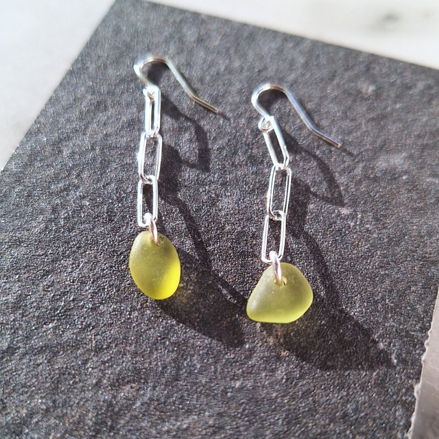 Bocca Jaune - boucles d'oreilles de plage en argent (longues)