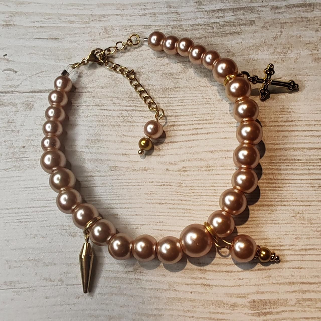 Bracelet perles champagne 