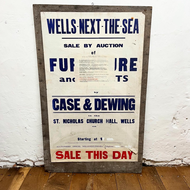1980’s North Norfolk Wells-Next-The-Sea Case & Dewing Auctioneers Poster