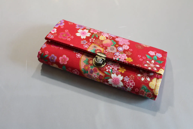 Portefeuille Long à fermoir "Miya" rouge