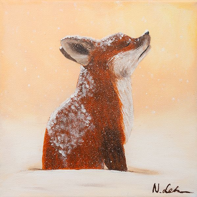 Kleiner Fuchs im Schnee - Original