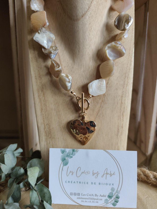 COLLIER BIG COQUILLAGE/ COEUR GOLD 0001050