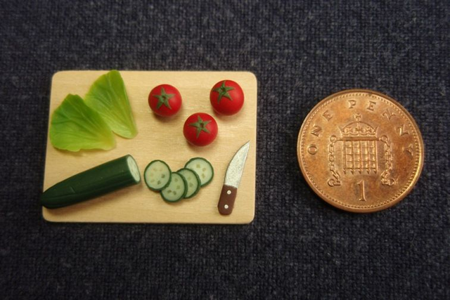 Salad Vegetables on Chopping Board