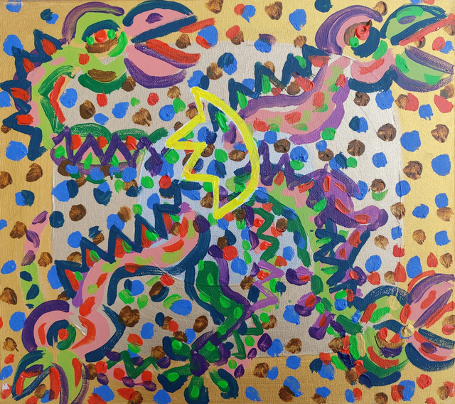 Smoki 41x46 akryl płótno 2018