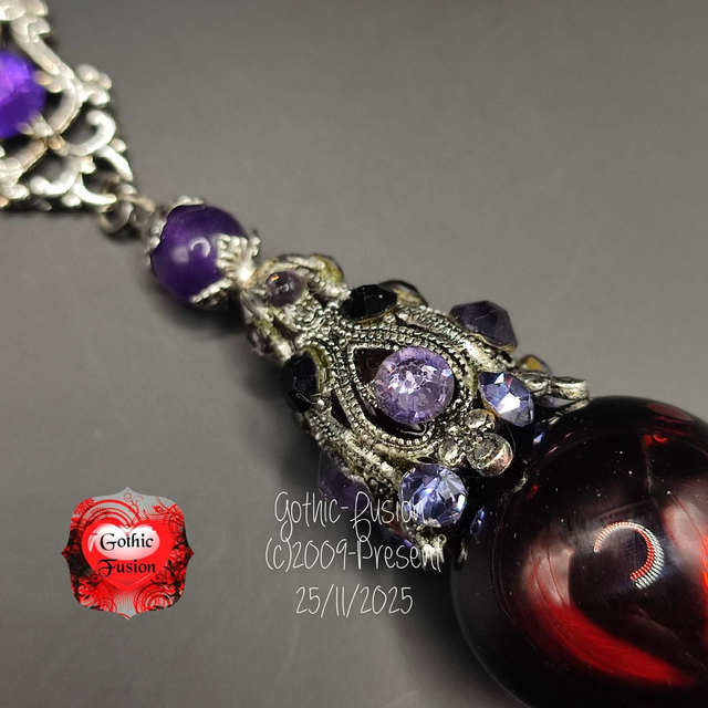 Amethyst XL Purple Vampire Vial Necklace