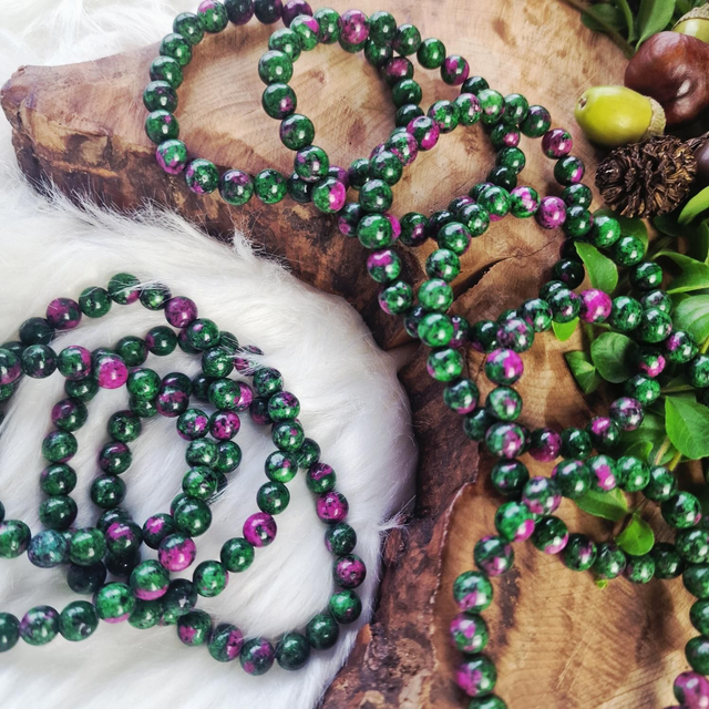 Ruby Zoisite 8mm Beaded Bracelet 