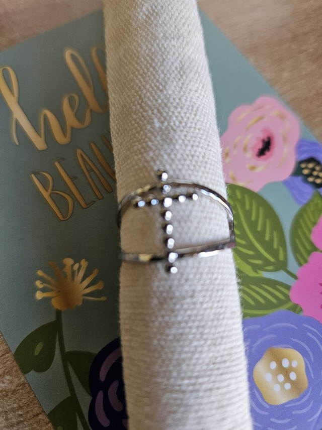 BAGUE ARGENTE REGLABLE ACIER INOXYDABLE MODELE 12