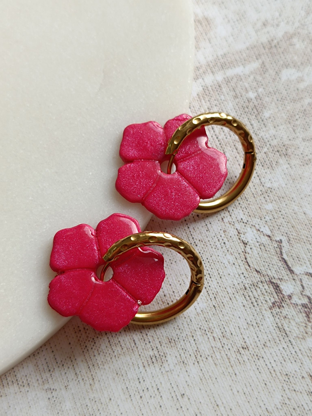 Boucles d'oreilles interchangeables Dalhia (créoles + breloques)