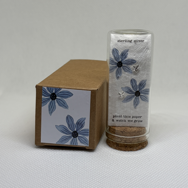 'Light blue' flowers plantable paper 