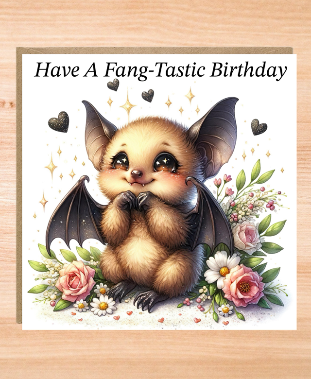 Funny Bat Birthday Card