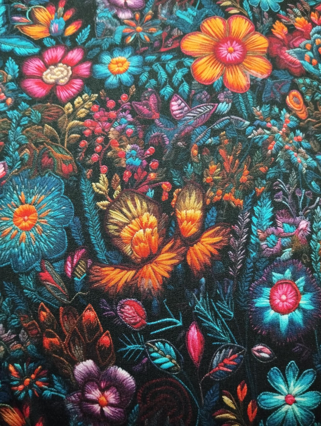 Tissu Fleurs Brodées POUR COMMANDE 