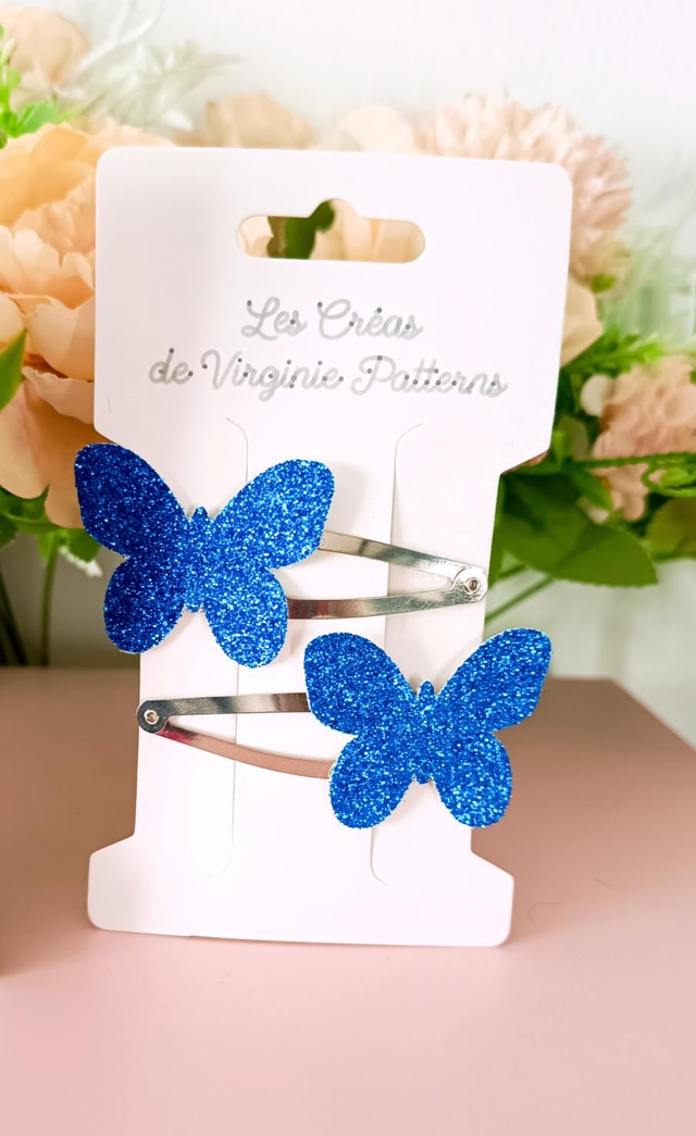 Duo de pinces paillettées - barrettes fait main paillettes 