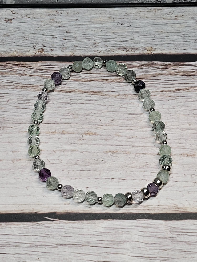 Bracelet en Fluorite facettée – 4 mm