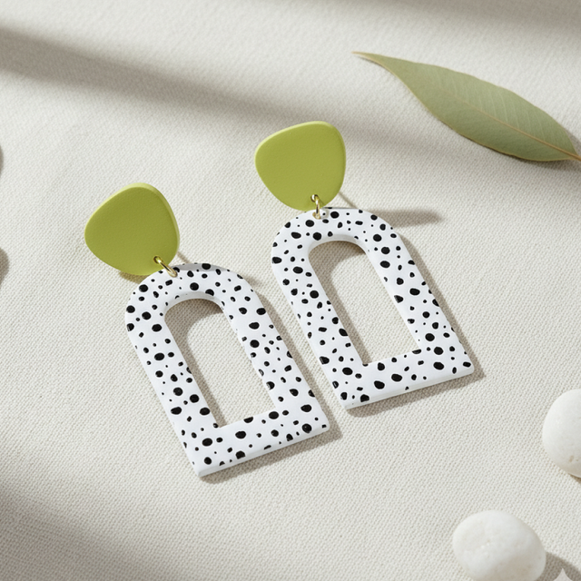 Brincos Lime Dots