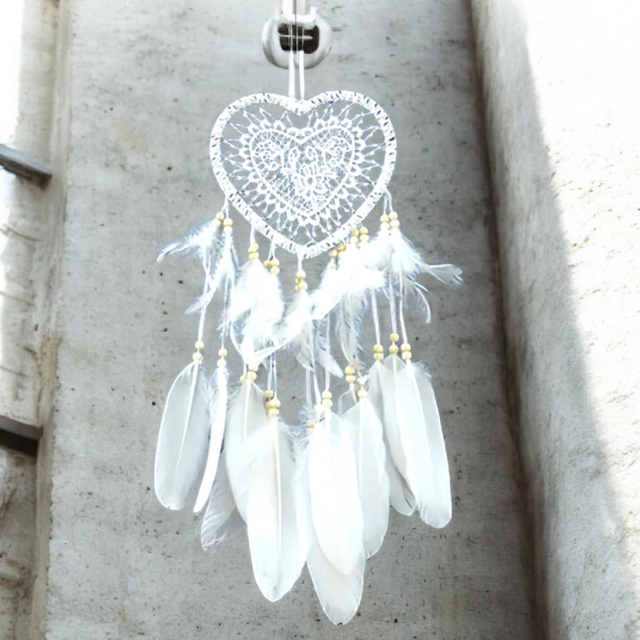 "Coeur blanc bohème" - Attrape-rêves - DC-25