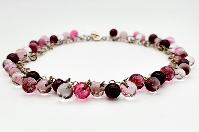 Bracelet Rosée rose, violet et transparent